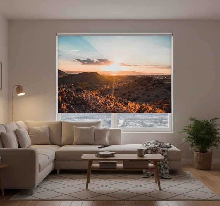 Rullegardin stue solnedgang i ørkenen - Tenstickers