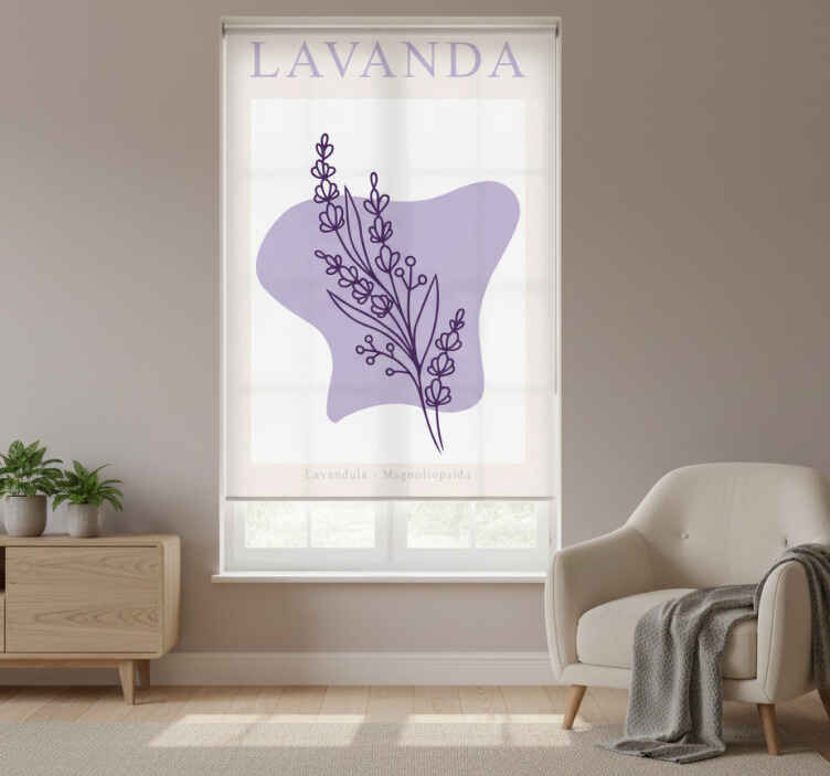 Rullegardin stue lavendel minimalistisk - Tenstickers