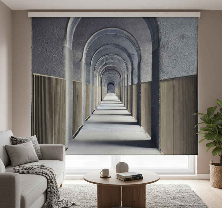 Rullegardin stue grå 3d kunstnerisk portal - Tenstickers