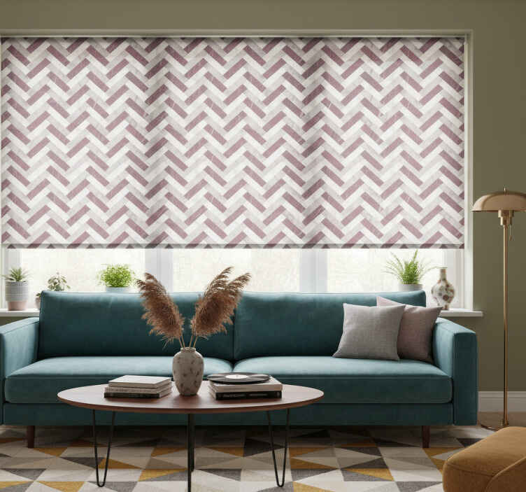Rullegardin stue med mønster i mid-century stil - Tenstickers