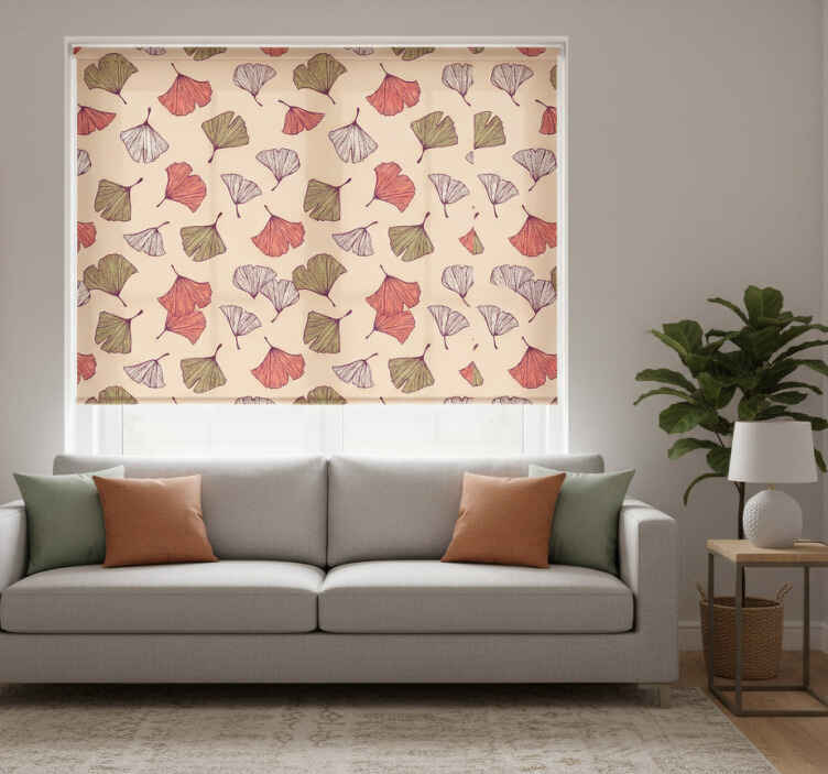 Rullegardin stue fargerike ginkgo-blader - Tenstickers