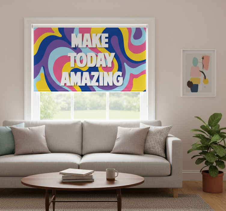 Estore de rolo para sala faça hoje uma ilustração colorida - TenStickers
