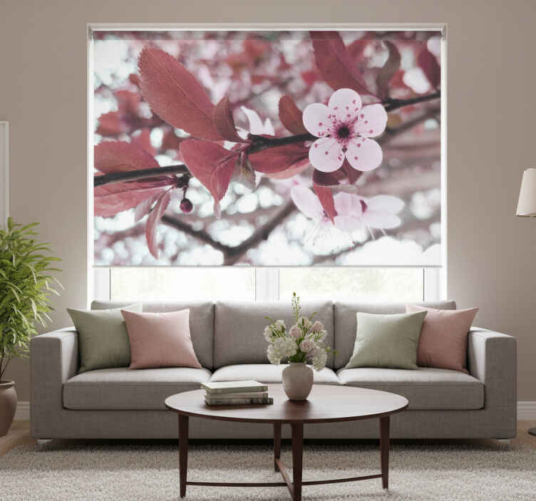 Rullegardin stue elegant feminin ornamental kirsebærdesign - Tenstickers