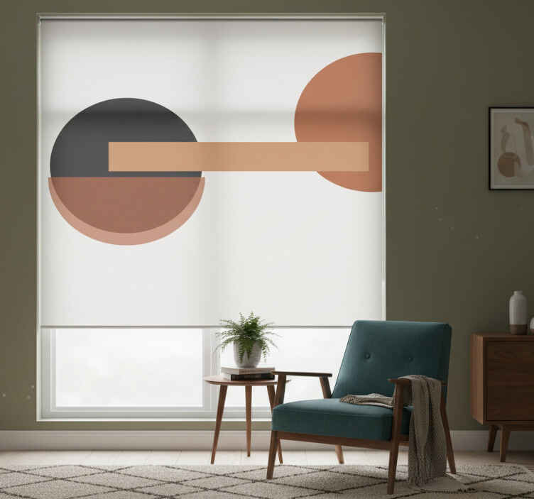 Rullegardin stue kontrastfylt geometrisk kunst - Tenstickers