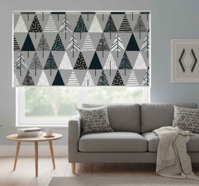 Rullegardin stue minimalistiske trær nordisk stil - Tenstickers