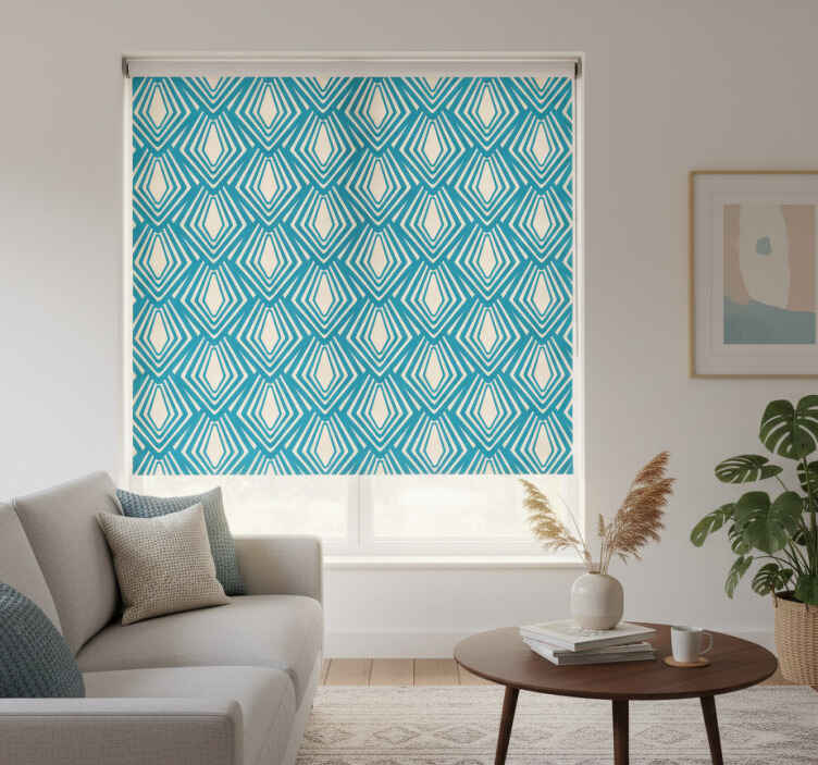 Rullegardin stue blå abstrakt minimalistisk design - Tenstickers