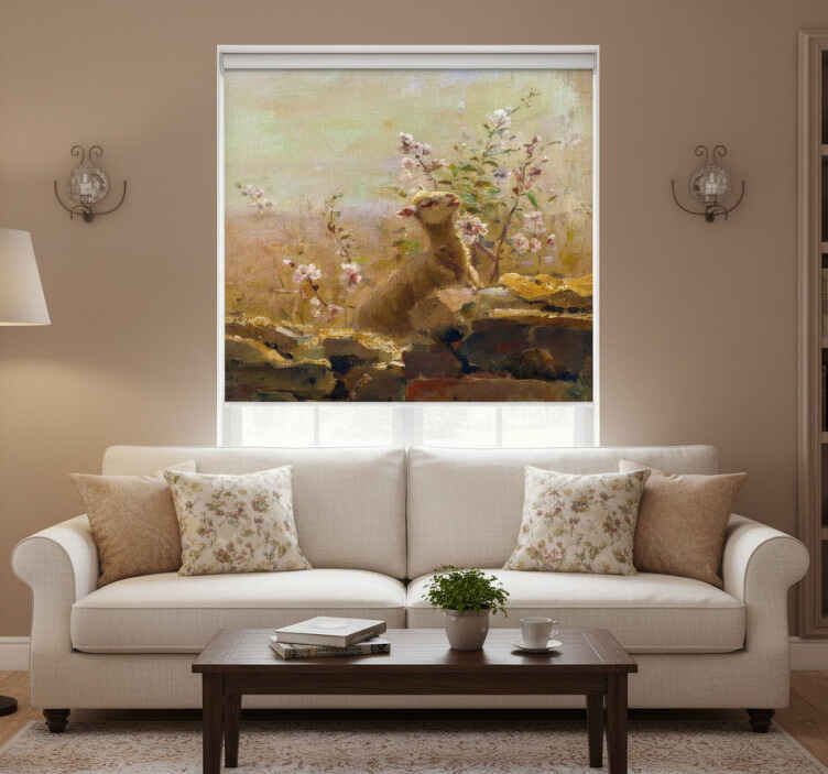 Estore de rolo para sala pintura engraçada com ovelha - TenStickers