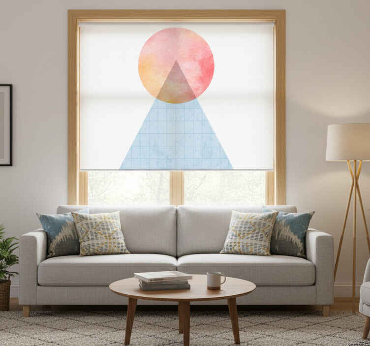 Estore de rolo para sala arte triangular do sol - TenStickers