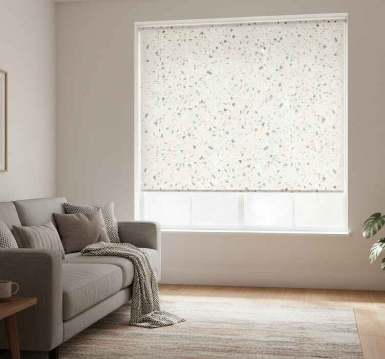 Rullegardin beige med terrazzo mønster - Tenstickers
