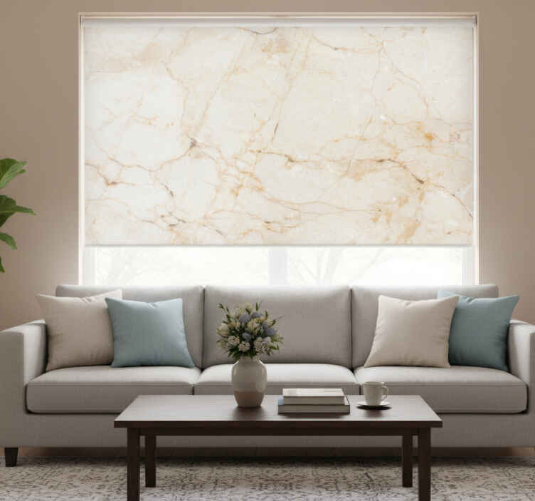 Rullegardin beige hvit klassisk marmor effekt - Tenstickers