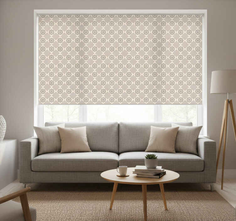 Beige rullaverho sementtivärisillä laattoilla - Tenstickers