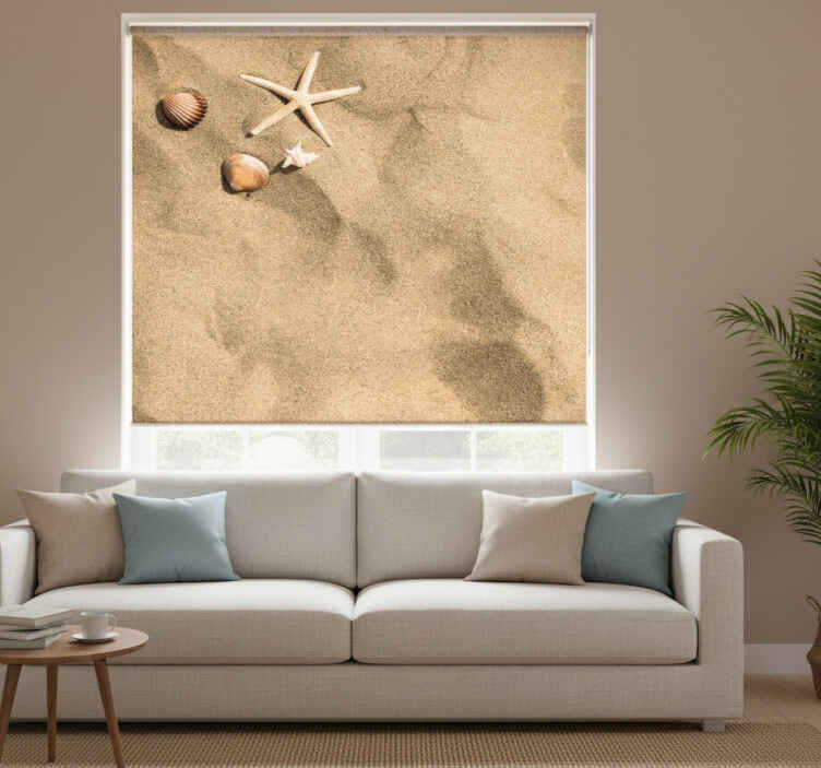 Rullegardin beige sommerstemning - Tenstickers