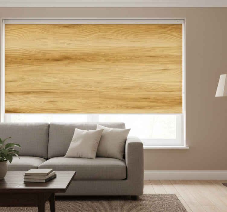 Rullegardin beige med realistisk lys treverk tekstur - Tenstickers
