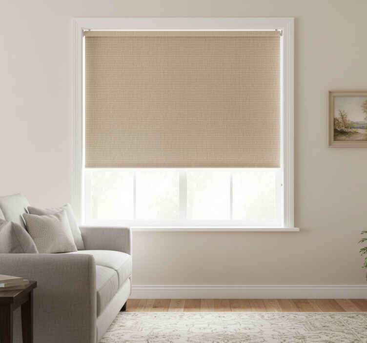 Rullegardin beige ensfarget stoff - Tenstickers