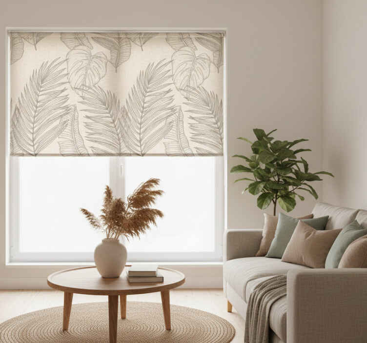 Rullegardin beige tropisk vevseffekt - Tenstickers