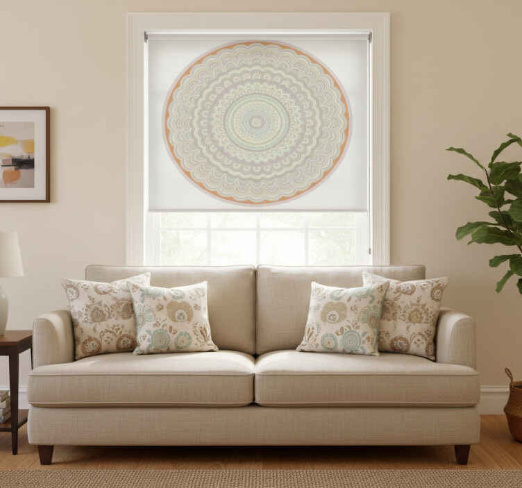 Rullegardin beige sirkulær mandala - Tenstickers