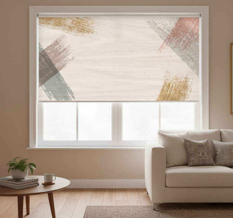 Woodblock rullegardin beige - Tenstickers