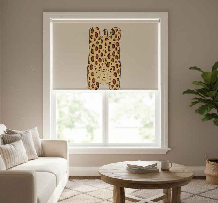 Rullegardin beige med barnemotiv gepard - Tenstickers
