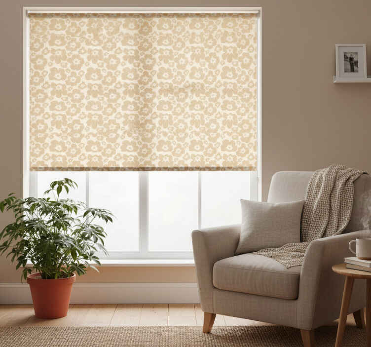 Rullegardin beige valmuer - Tenstickers