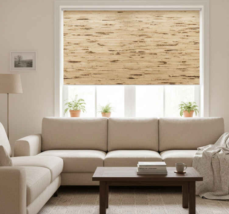 Rullegardin beige med horisontale lysebrune staver - Tenstickers