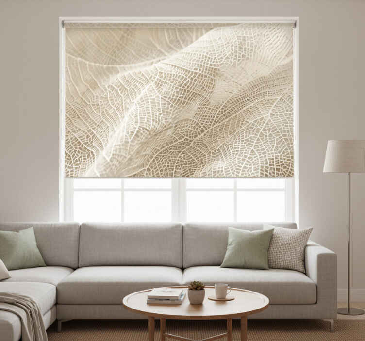Rullegardin beige minimalistiske blader - Tenstickers
