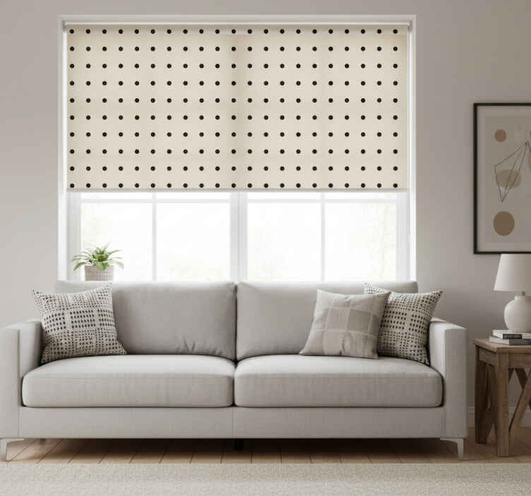 Rullegardin beige med prikkete mønster - Tenstickers