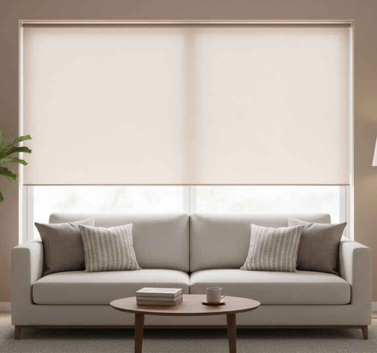 Rullegardin beige med subtil linvev - Tenstickers
