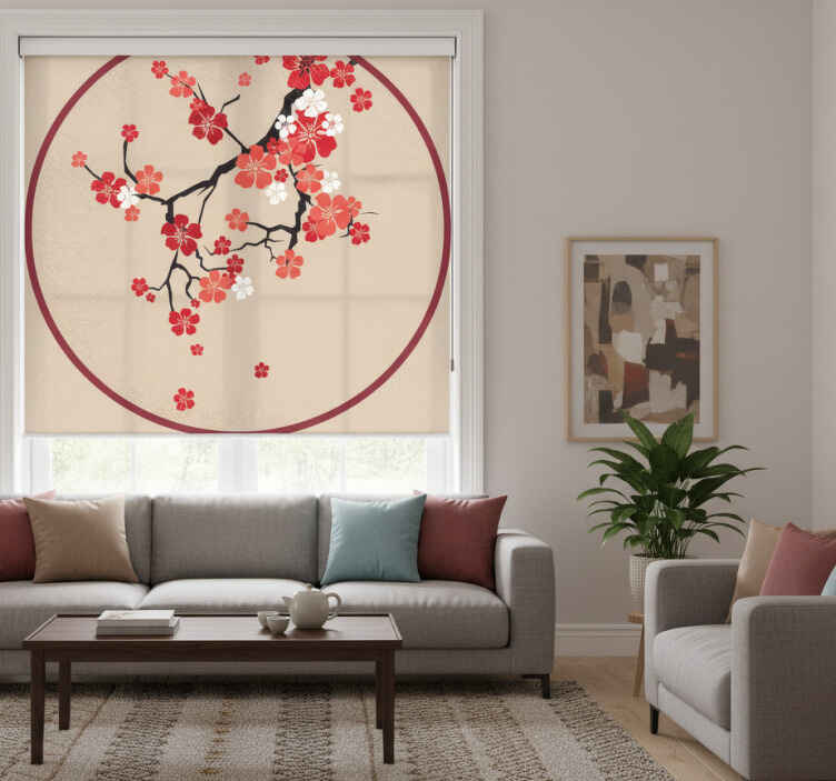 Rullegardin beige koreansk natur - Tenstickers