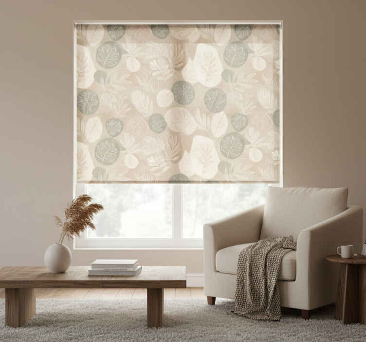 Rullegardin beige nøytral botanisk abstrakt - Tenstickers