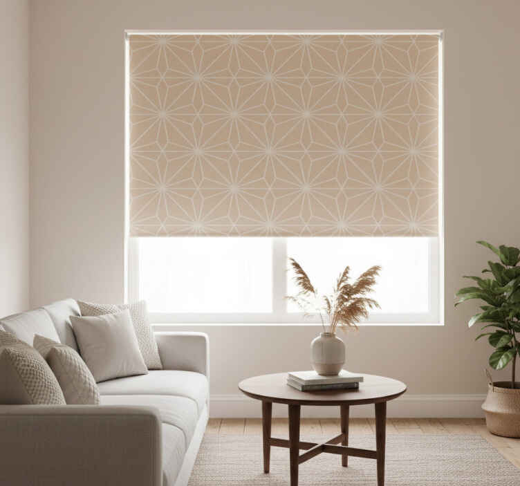 Rullegardin beige med stjerner mønster - Tenstickers