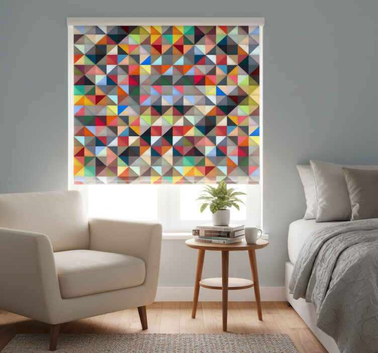 Persiana enrollable para cuarto mosaico colorido - TenVinilo