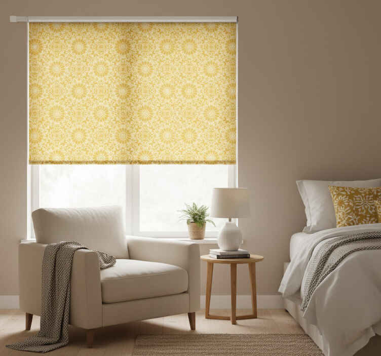 Vintage shape yellow blind bedroom - TenStickers