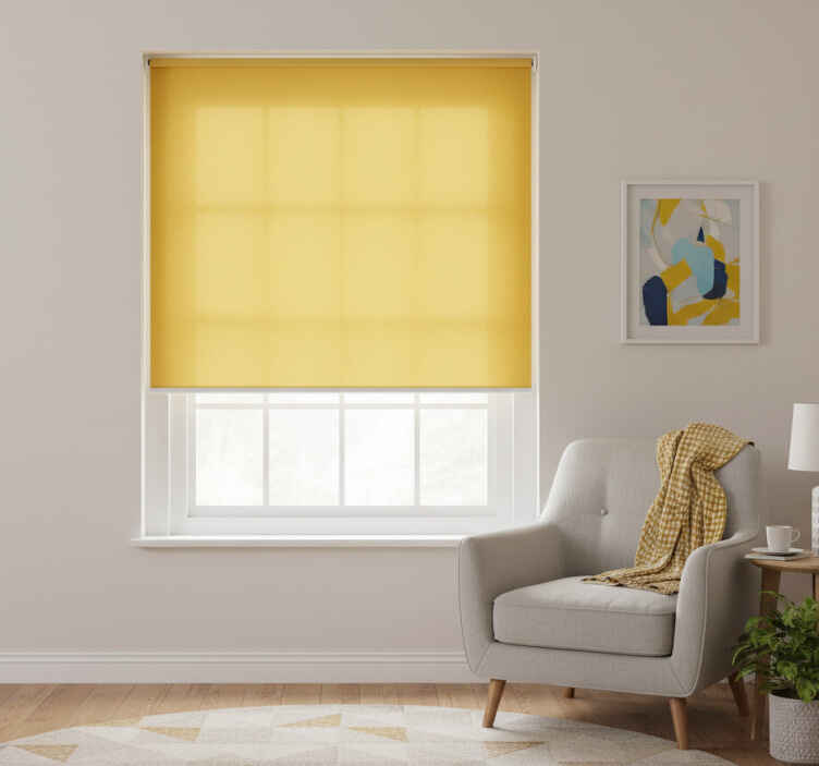 Cortina roller habitación amarillo - TenVinilo