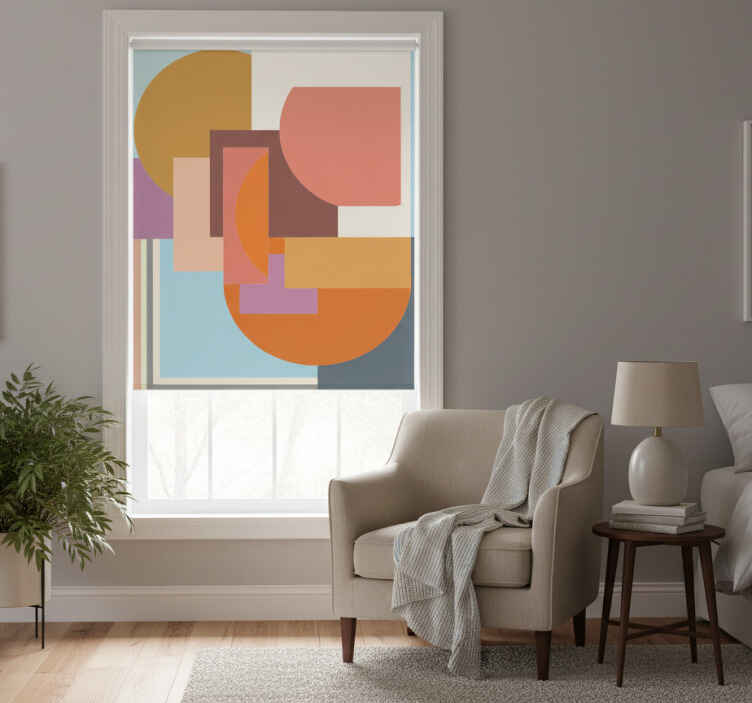 Persiana enrollable para cuarto mosaico geométrico moderno - TenVinilo