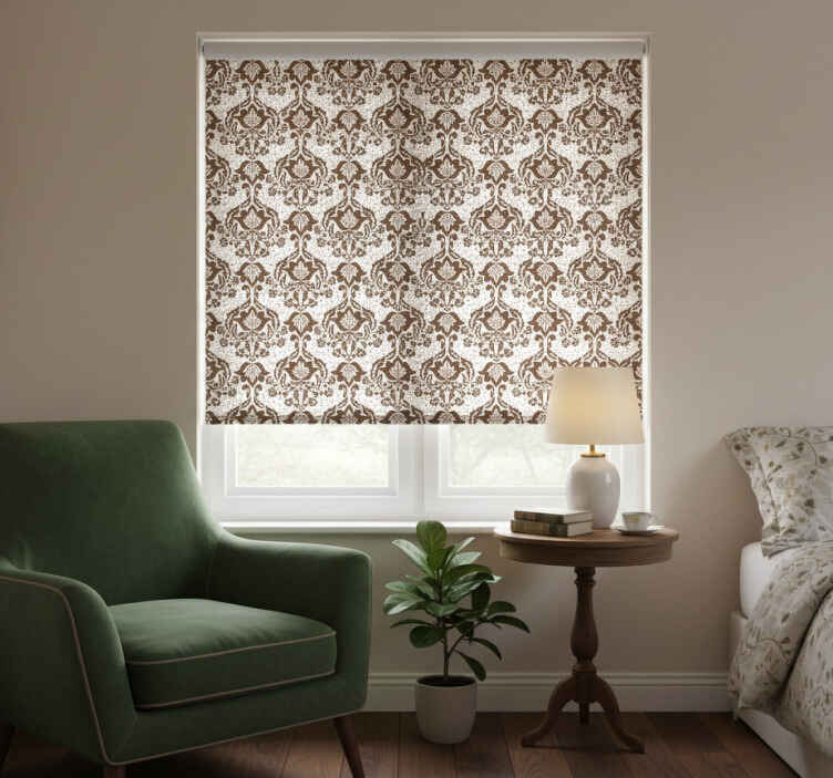 Bedroom blind with decorative floral design - TenStickers