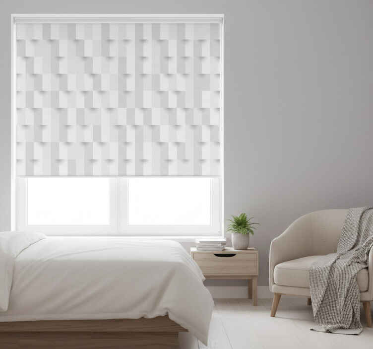 White window blind geometric puzzle design - TenStickers