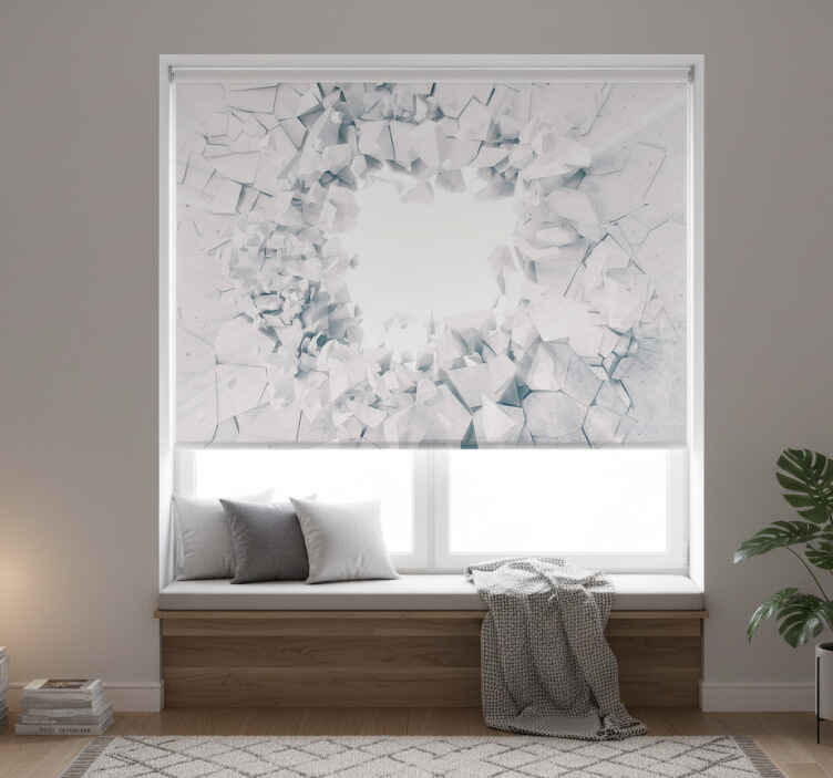 White window blind with dynamic geometric shapes - TenStickers