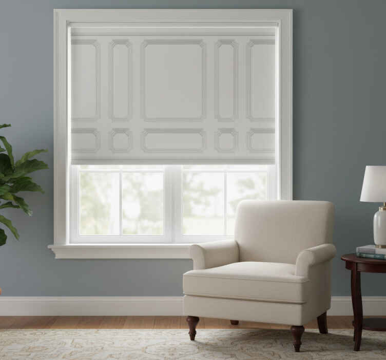 White window blind with classic panels - TenStickers