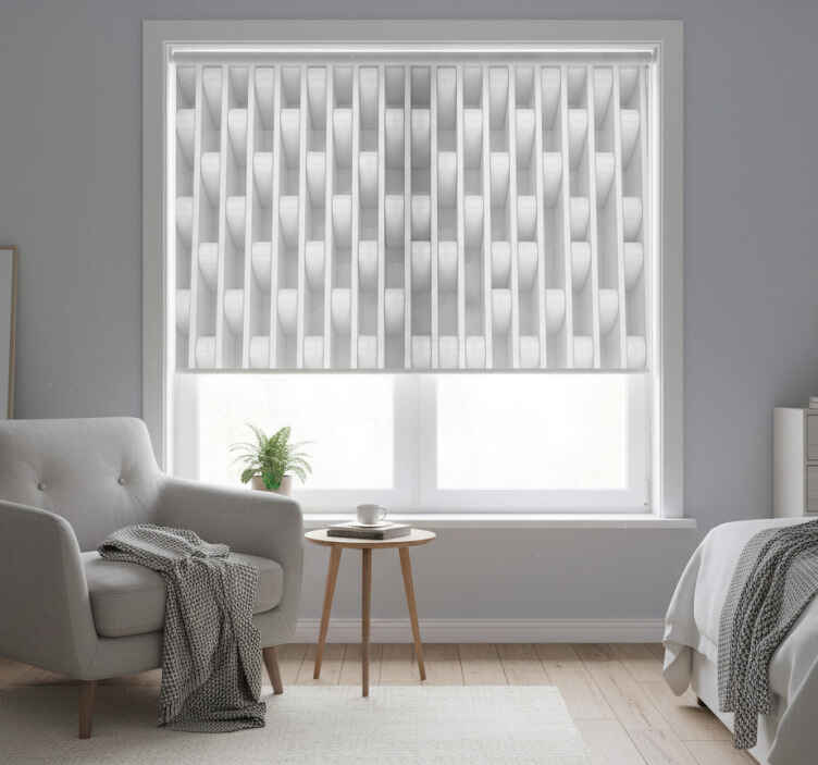 White window blind with 3d geometric shapes design - TenStickers