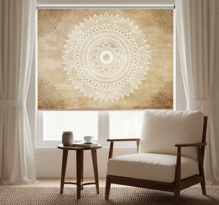 Rullegardin beige med gammel papirstruktur - Tenstickers