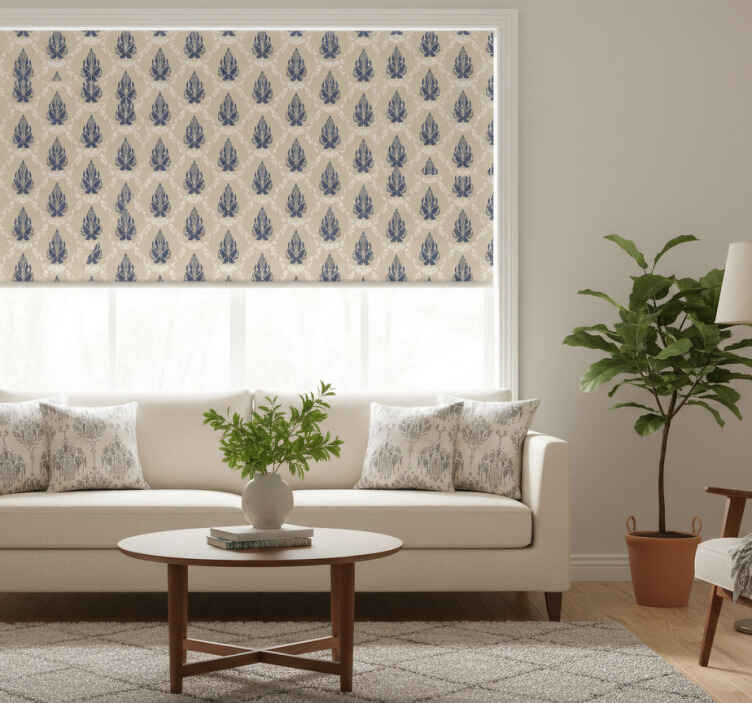 Rollo fenster vintage mit blattmuster - TenStickers