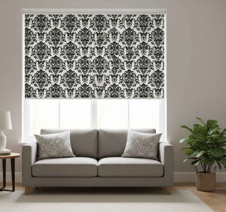Rollo fenster vintage elegantes monochrommuster - TenStickers