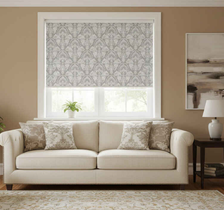 Rollo fenster vintage mit elegantem damastmuster - TenStickers
