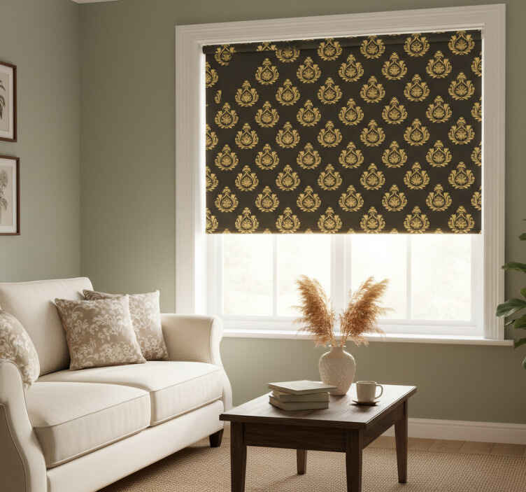 Rollo fenster vintage mit verschnörkeltem blattmotiv - TenStickers