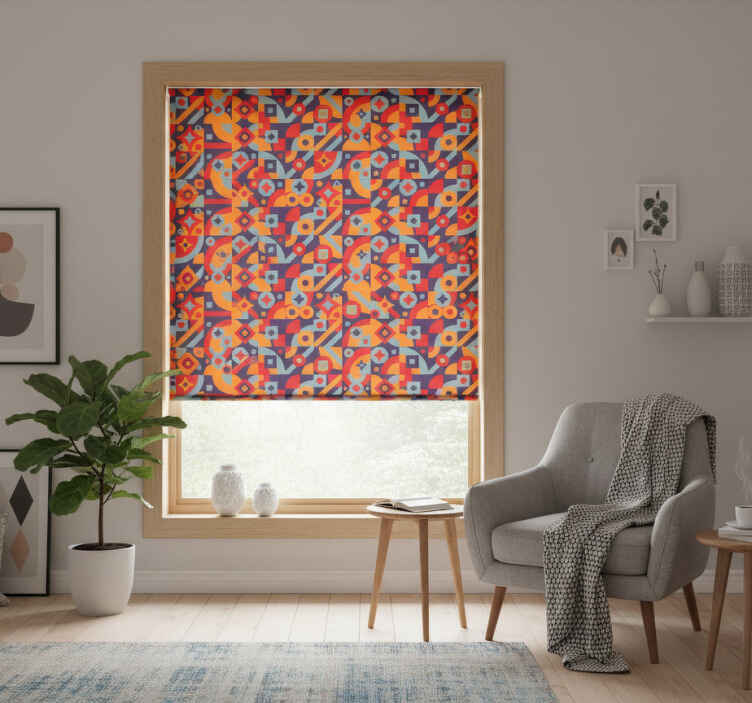 Rollo fenster vintage mit geometrischen motiven - TenStickers
