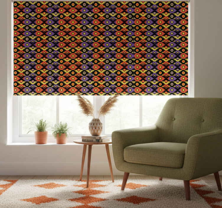 Rollo fenster vintage mit retro kreise muster - TenStickers