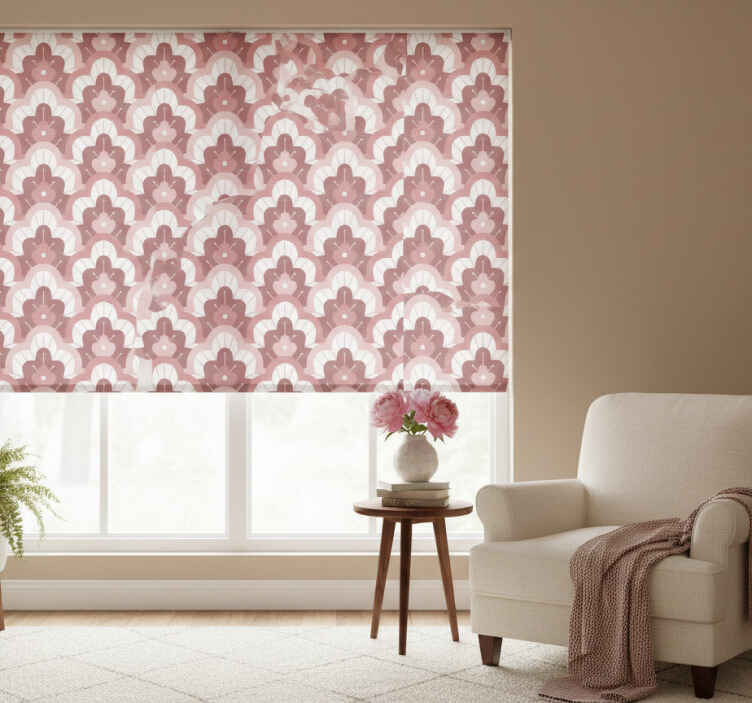 Rollo fenster vintage mit rosa vintage tapete - TenStickers