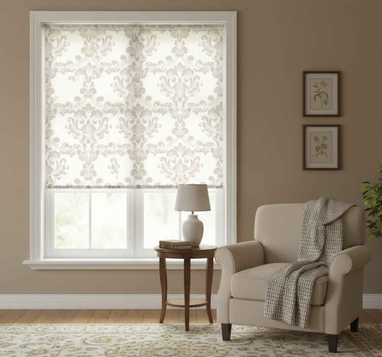 Retro roller blind in damask pattern - TenStickers