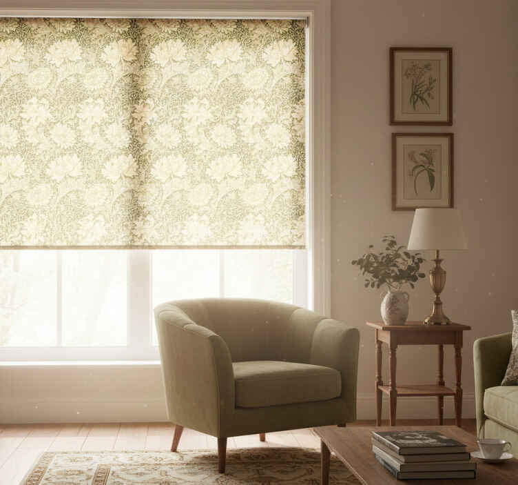 Rolo zavjese berba u stilu art nouveau krizantema - TenStickers