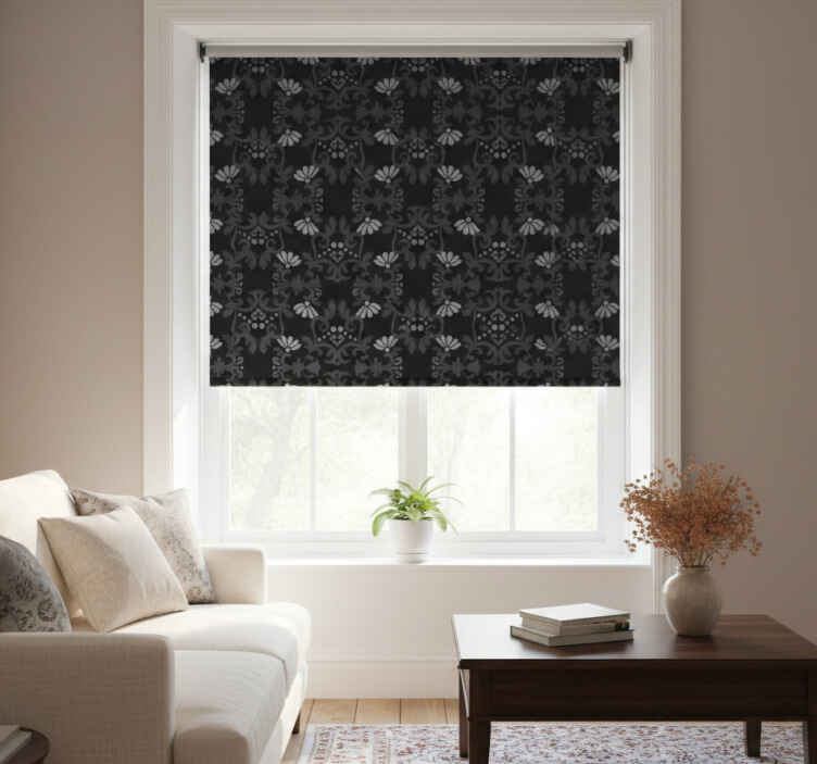 Rolo zavjese berba u crnom klasičnom damask stilu - TenStickers